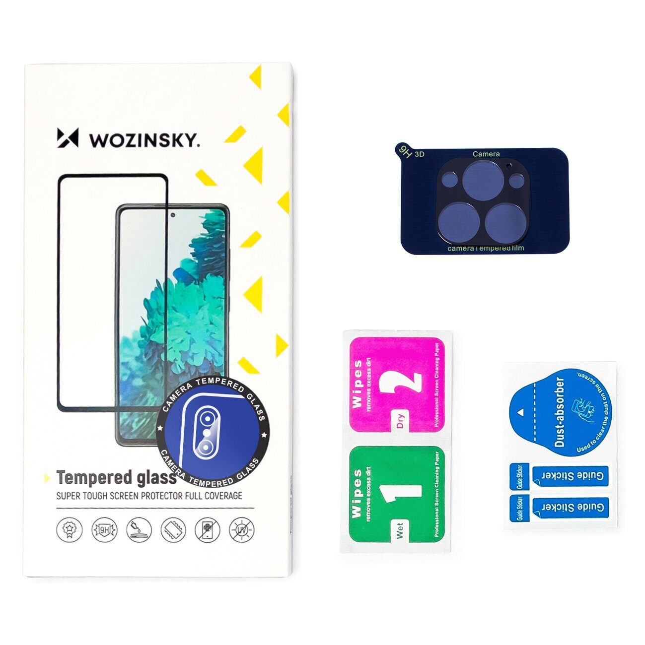 9H tempered glass for iPhone 15 Plus Wozinsky Full Camera Glass - black - imagine 3