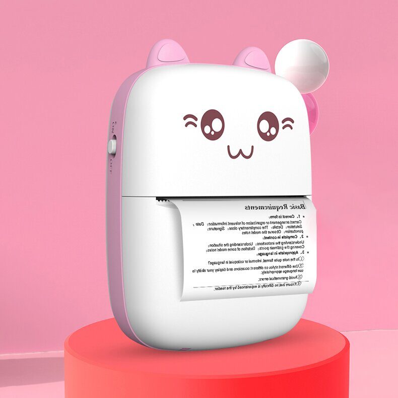 HURC9 Bluetooth Thermal Printer Mini Kitty with App - Pink - imagine 2
