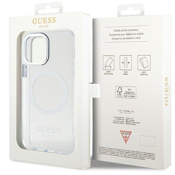 Guess Metal Outline MagSafe case for iPhone 12 / iPhone 12 Pro - silver - imagine 8
