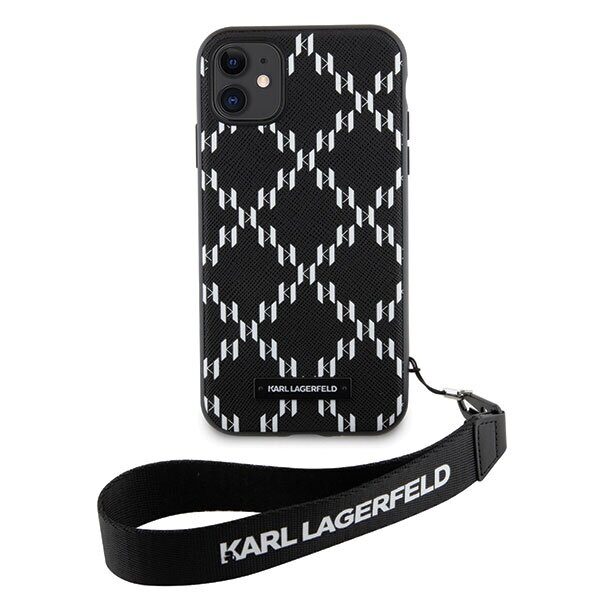 Karl Lagerfeld KLHCN61SAKLMBSK iPhone 11 / Xr 6.1" black/black hardcase Monogram Losange Saffiano - imagine 3