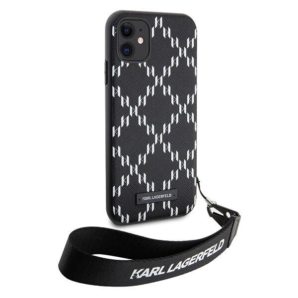 Karl Lagerfeld KLHCN61SAKLMBSK iPhone 11 / Xr 6.1" black/black hardcase Monogram Losange Saffiano - imagine 4