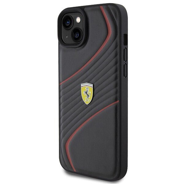 Ferrari Twist Metal Logo case for iPhone 15 Plus - black - imagine 2