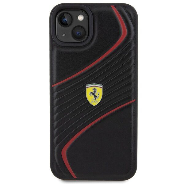Ferrari Twist Metal Logo case for iPhone 15 Plus - black - imagine 3
