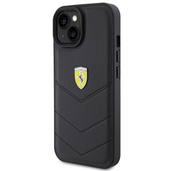 Ferrari Quilted Metal Logo case for iPhone 15 - black - imagine 2