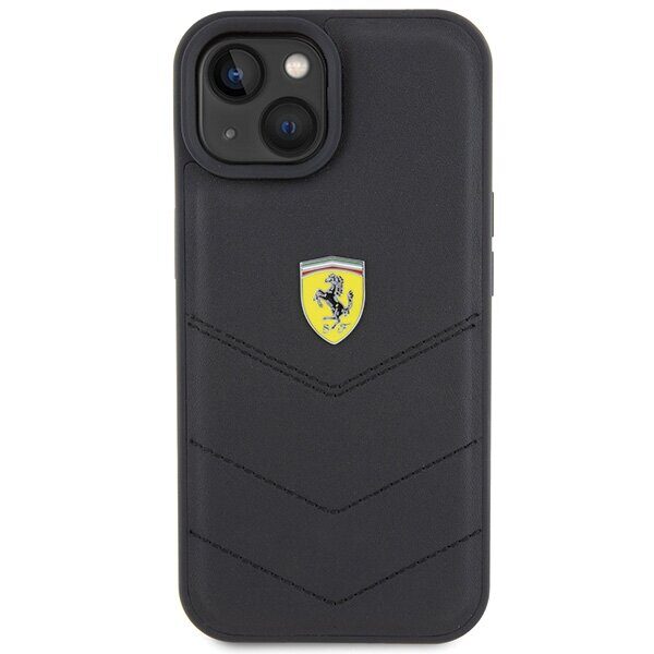 Ferrari Quilted Metal Logo case for iPhone 15 - black - imagine 3
