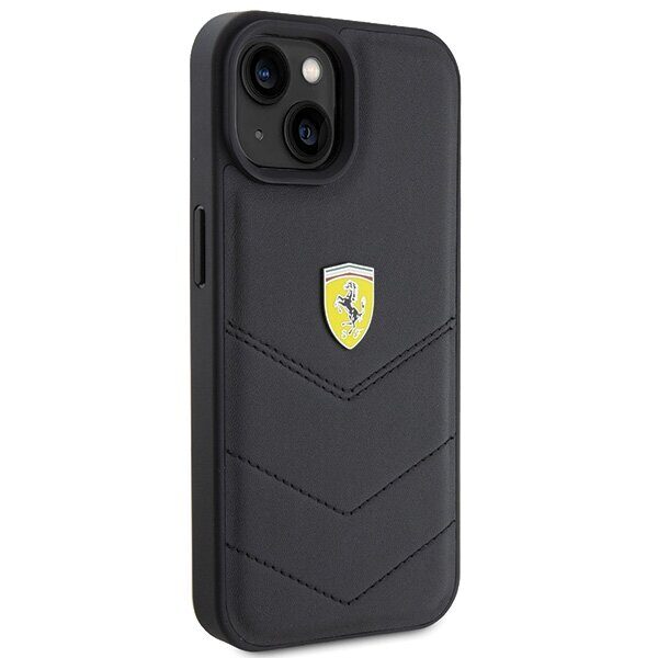 Ferrari Quilted Metal Logo case for iPhone 15 - black - imagine 4