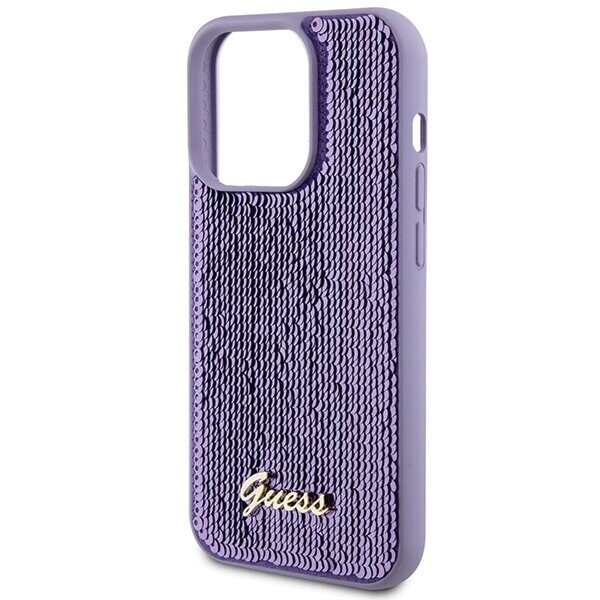 Guess Sequin Script Metal case for iPhone 15 Pro - purple - imagine 6