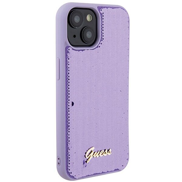 Guess Sequin Script Metal case for iPhone 15 - purple - imagine 4