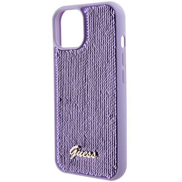 Guess Sequin Script Metal case for iPhone 15 - purple - imagine 7