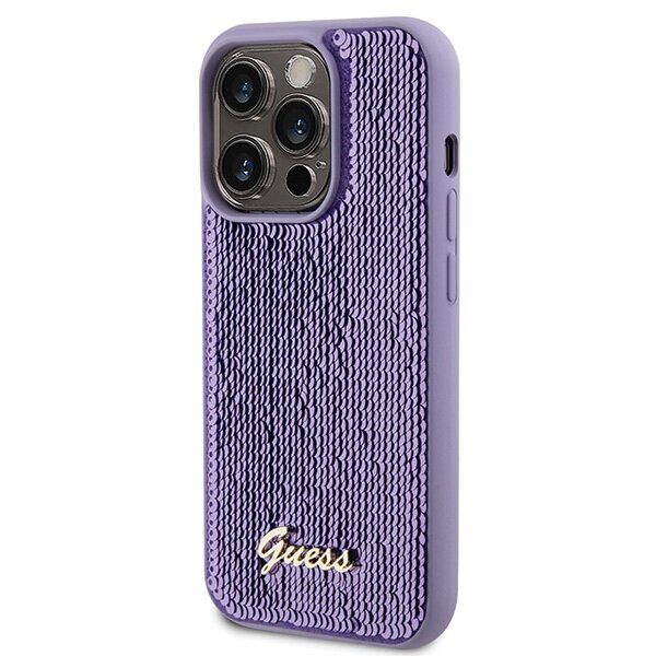 Guess Sequin Script Metal case for iPhone 15 Pro Max - purple - imagine 2