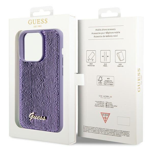 Guess Sequin Script Metal case for iPhone 15 Pro Max - purple - imagine 8