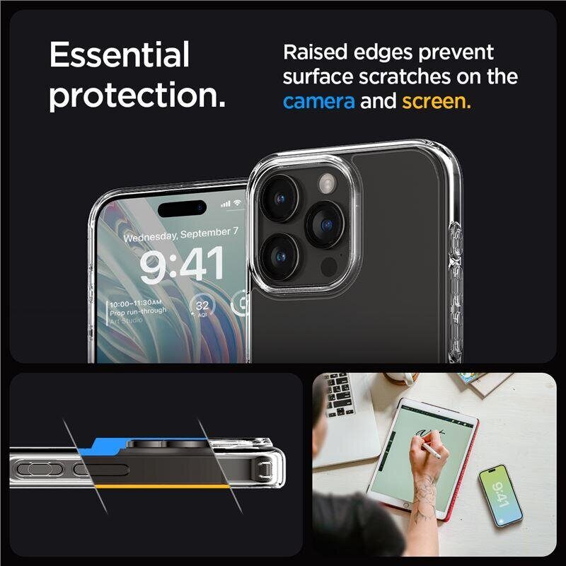 Spigen Crystal Hybrid Case for iPhone 15 Pro Max - Clear - imagine 2