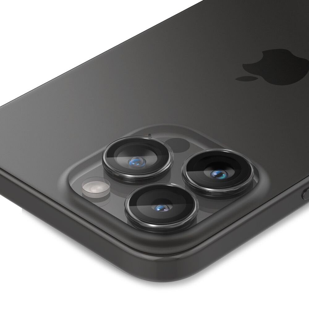 Spigen Glas.tR EZ Fit Optik Pro Camera Cover for iPhone 15 Pro / 15 Pro Max / 16 Pro / 16 Pro Max / 17 Pro / 17 Pro Max - 2 pcs. - imagine 3