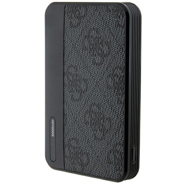 Guess Powerbank 15W GUPB5LP4GEGK 5000mAh black/black 4G Leather Metal Logo - imagine 5