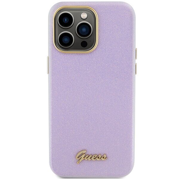 Guess Glitter Glossy Script case for iPhone 15 Pro - lilac - imagine 3