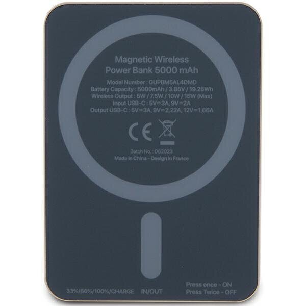 Guess MagSafe 4G Strassed Metal Logo induction power bank 15W 5000mAh - gold - imagine 3