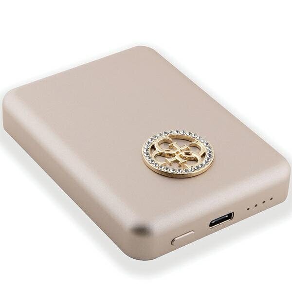 Guess MagSafe 4G Strassed Metal Logo induction power bank 15W 5000mAh - gold - imagine 4