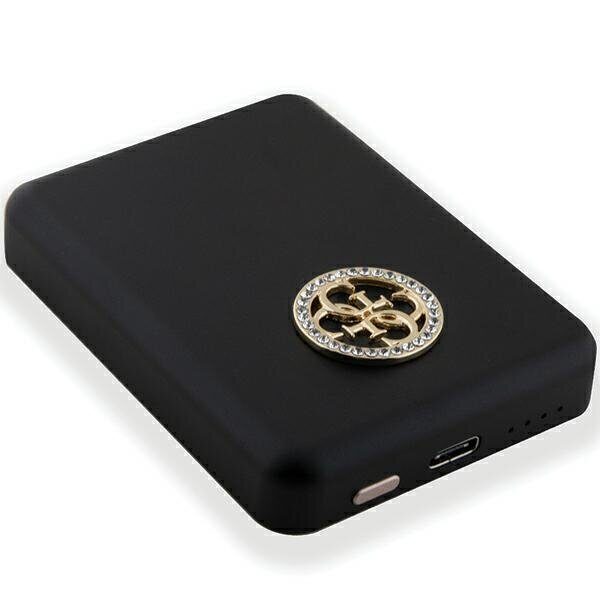 Guess MagSafe 4G Strassed Metal Logo induction power bank 15W 5000mAh - black - imagine 4