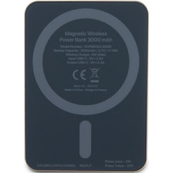 Guess MagSafe 4G Strassed Metal Logo induction power bank 5W 3000mAh - gold - imagine 3