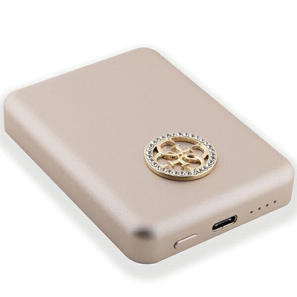 Guess MagSafe 4G Strassed Metal Logo induction power bank 5W 3000mAh - gold - imagine 4