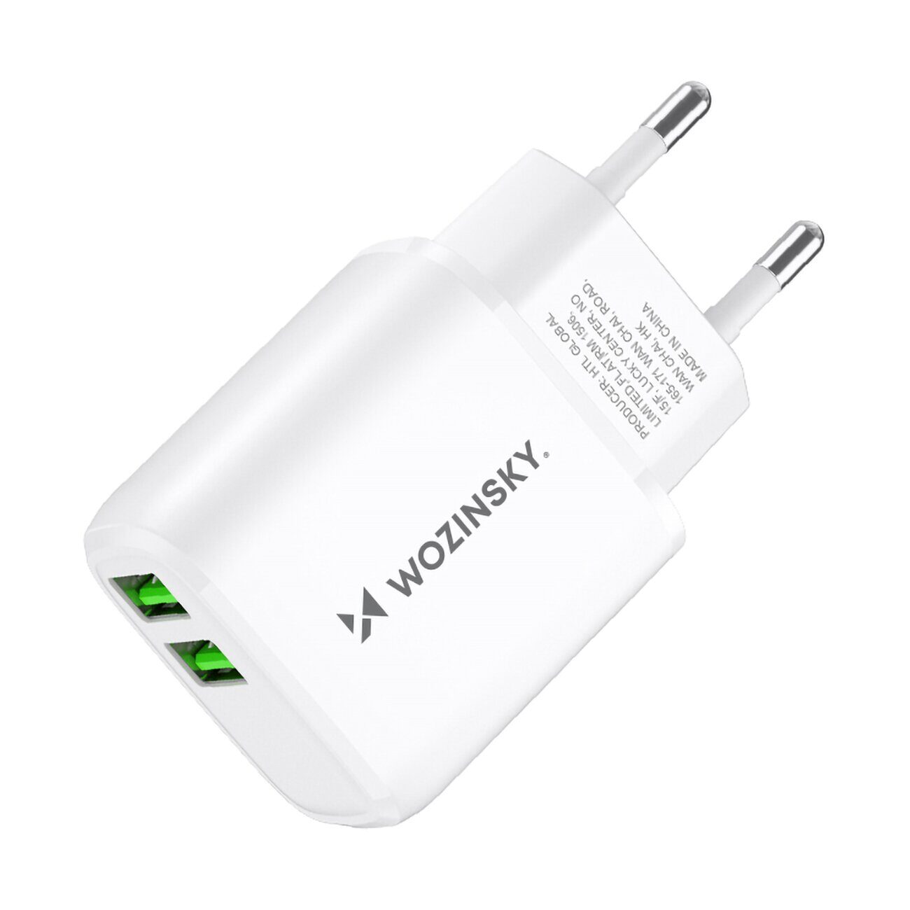 Wozinsky CUWCW 2.4A 2 x USB-A Wall Charger - White - imagine 4