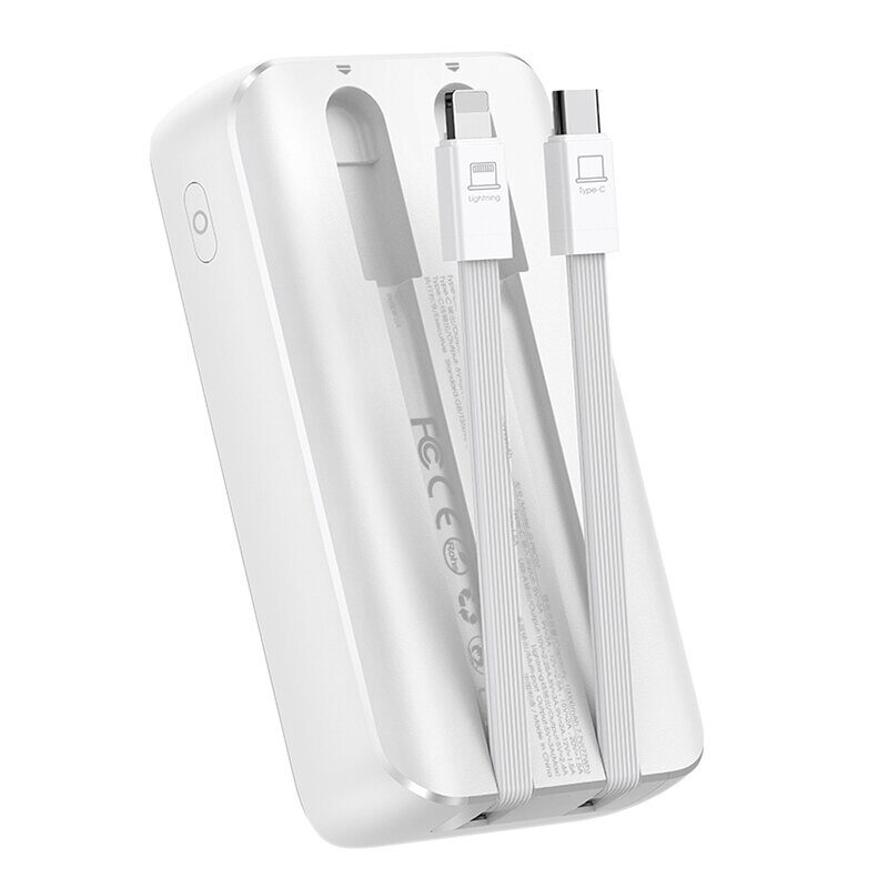 Mini power bank with built-in cables Joyroom JR-PBC06 30W 10000mAh - white - imagine 3