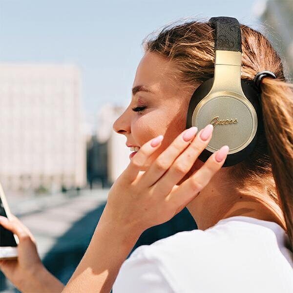 Guess Bluetooth on-ear headphones GUBH604GEMK black/black 4G Script - imagine 4