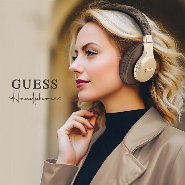 Guess Bluetooth on-ear headphones GUBH604GEMW brown/brown 4G Script - imagine 5