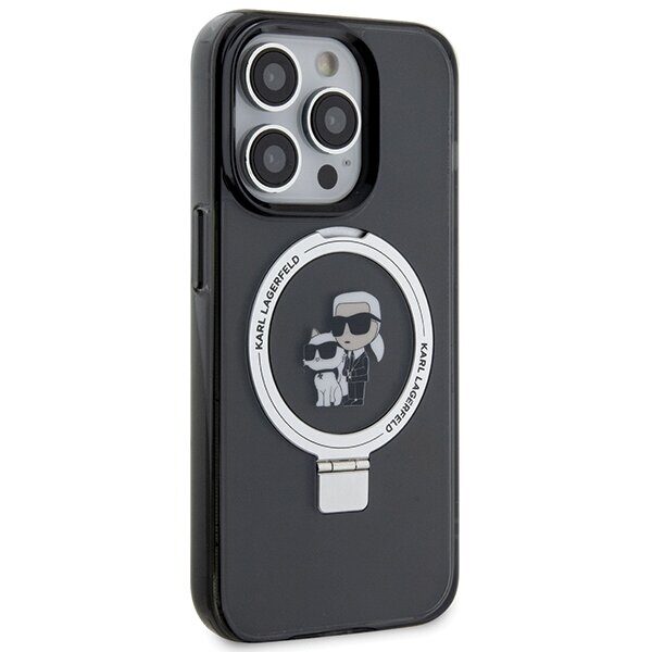 Karl Lagerfeld KLHMP13LHMRSKCK iPhone 13 Pro 6.1" black/black hardcase Ring Stand Karl&Choupette MagSafe - imagine 4