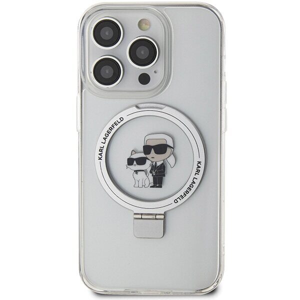Karl Lagerfeld KLHMP14LHMRSKCH iPhone 14 Pro 6.1" white/white hardcase Ring Stand Karl&Choupette MagSafe - imagine 3
