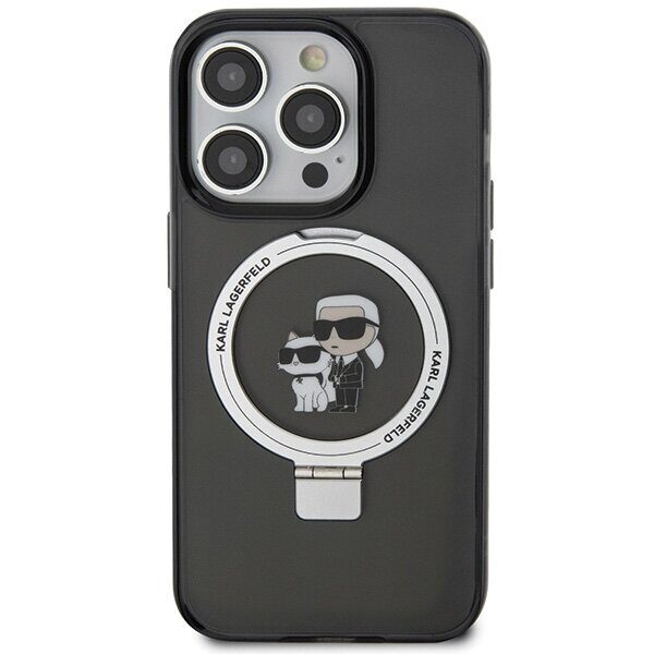 Karl Lagerfeld KLHMP15LHMRSKCK iPhone 15 Pro 6.1" black/black hardcase Ring Stand Karl&Choupette MagSafe - imagine 3