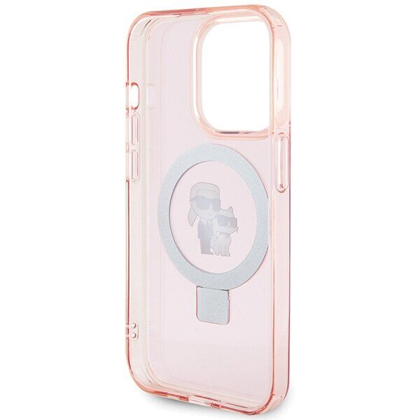 Karl Lagerfeld KLHMP15LHMRSKCP iPhone 15 Pro 6.1" pink/pink hardcase Ring Stand Karl&Choupette MagSafe - imagine 6