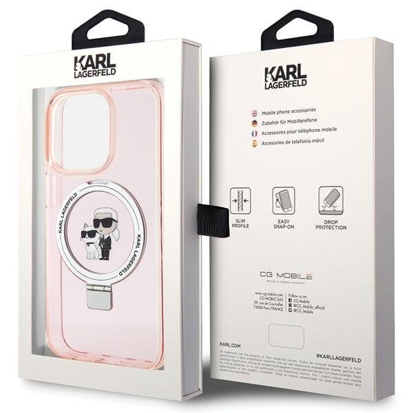 Karl Lagerfeld KLHMP15LHMRSKCP iPhone 15 Pro 6.1" pink/pink hardcase Ring Stand Karl&Choupette MagSafe - imagine 7