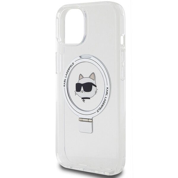 Karl Lagerfeld KLHMP15MHMRSCHH iPhone 15 Plus 6.7" white/white hardcase Ring Stand Choupette Head MagSafe - imagine 6