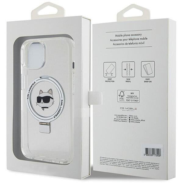 Karl Lagerfeld KLHMP15MHMRSCHH iPhone 15 Plus 6.7" white/white hardcase Ring Stand Choupette Head MagSafe - imagine 8