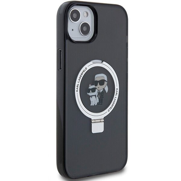 Karl Lagerfeld KLHMP15MHMRSKCK iPhone 15 Plus 6.7"black/black hardcase Ring Stand Karl&Choupette MagSafe - imagine 4