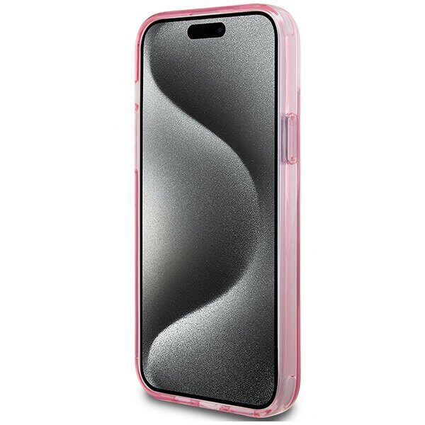 Karl Lagerfeld KLHMP15SHMRSKCP iPhone 15 6.1" pink/pink hardcase Ring Stand Karl&Choupette MagSafe - imagine 5