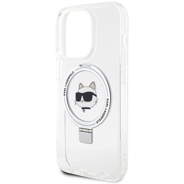 Karl Lagerfeld KLHMP15XHMRSCHH iPhone 15 Pro Max 6.7" white/white hardcase Ring Stand Choupette Head MagSafe - imagine 6