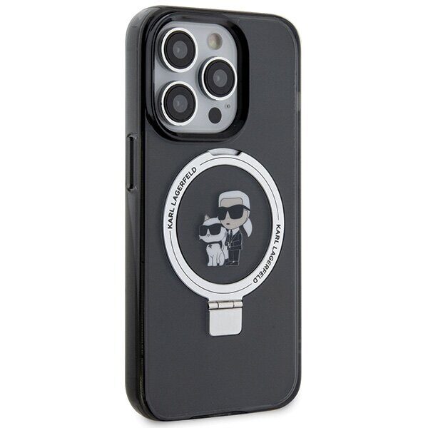 Karl Lagerfeld KLHMP15XHMRSKCK iPhone 15 Pro Max 6.7" black/black hardcase Ring Stand Karl&Choupette MagSafe - imagine 4