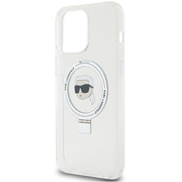 Karl Lagerfeld KLHMP15XHMRSKHH iPhone 15 Pro Max 6.7" white/white hardcase Ring Stand Karl Head MagSafe - imagine 6