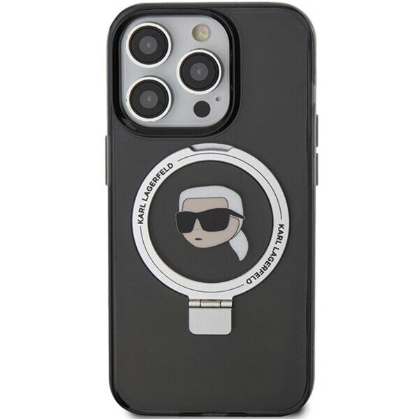 Karl Lagerfeld KLHMP15XHMRSKHK iPhone 15 Pro Max 6.7" black/black hardcase Ring Stand Karl Head MagSafe - imagine 3
