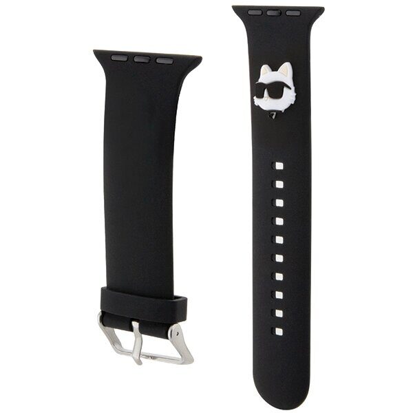 Karl Lagerfeld 3D Rubber Choupette Head Strap for Apple Watch 42/44/45/49mm - Black - imagine 3