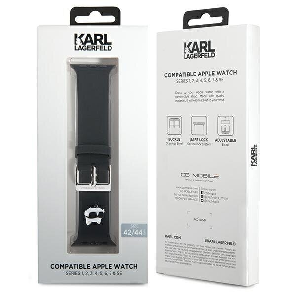 Karl Lagerfeld 3D Rubber Choupette Head Strap for Apple Watch 42/44/45/49mm - Black - imagine 4