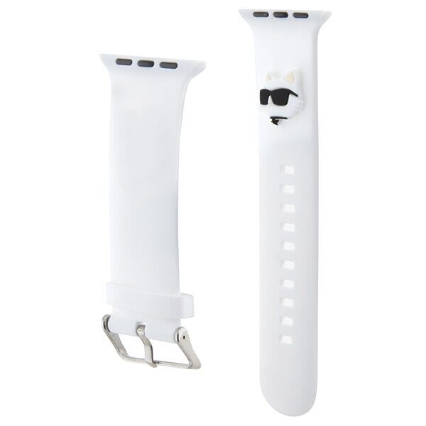 Karl Lagerfeld 3D Rubber Choupette Heads Strap for Apple Watch 38/40/41mm - White - imagine 3