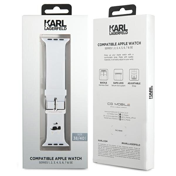 Karl Lagerfeld 3D Rubber Choupette Heads Strap for Apple Watch 38/40/41mm - White - imagine 4
