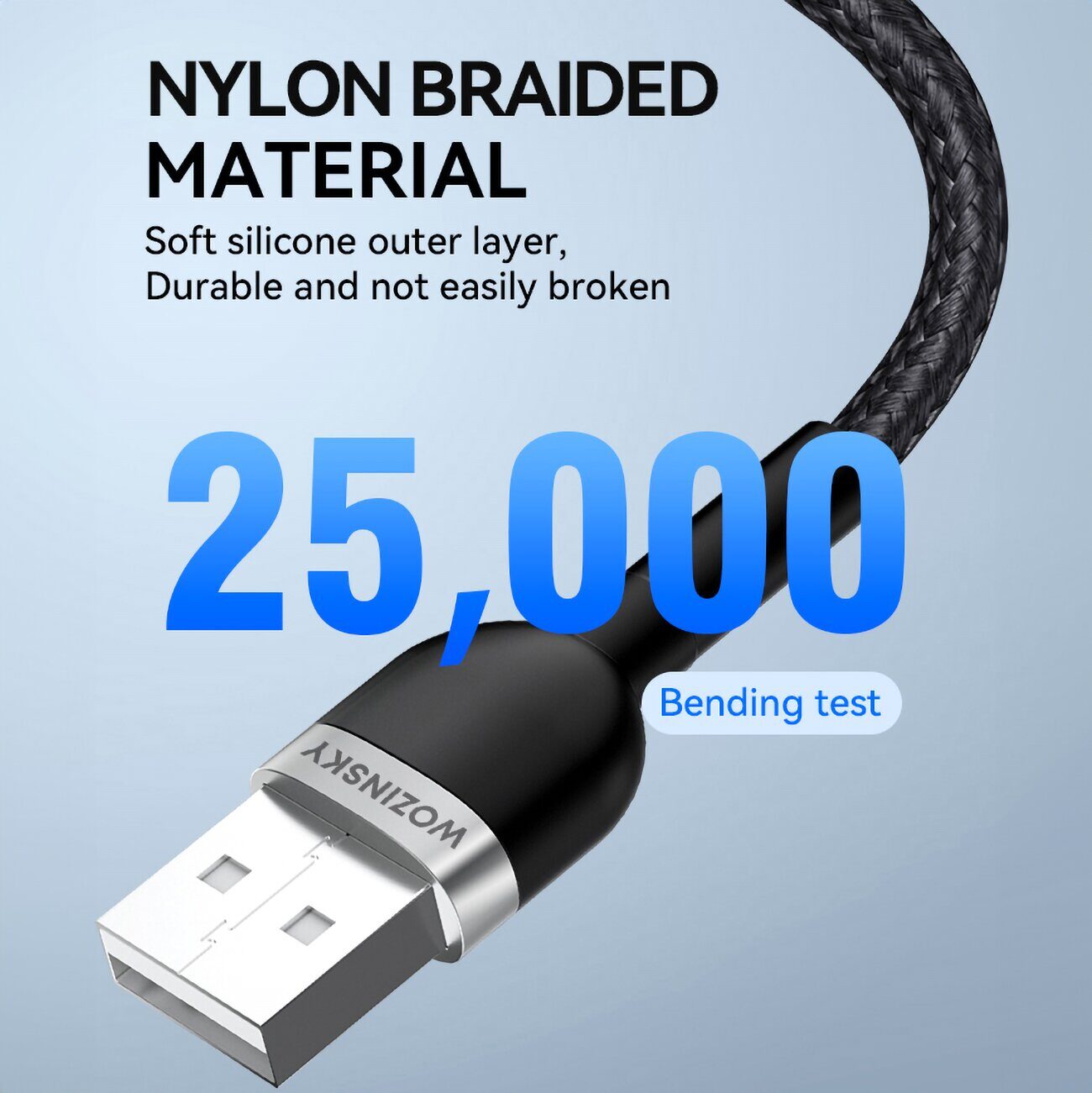 Wozinsky WNBAL2 USB-A / Lightning 2.4A cable 2 m - black - imagine 8