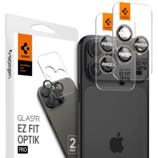 Spigen Optik.tR EZ Fit Camera Protector for iPhone 14 Pro / Pro Max / 15 Pro / Pro Max - Natural Titanium 2 pcs.