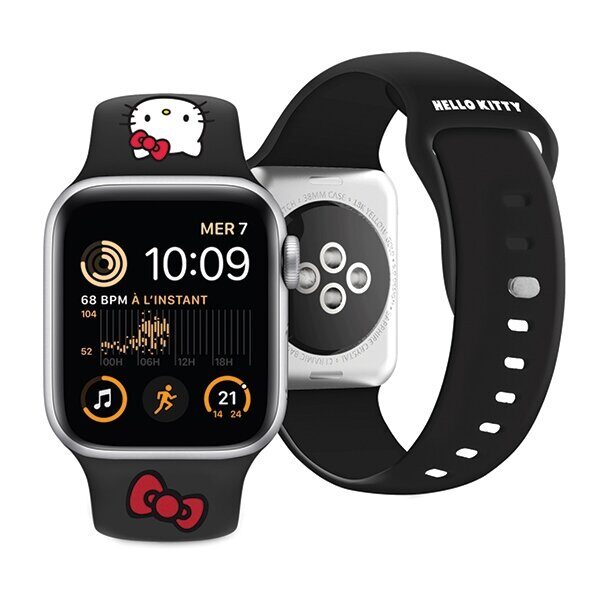 Hello Kitty Silicone Kitty Head strap for Apple Watch 38/40/41mm - black - imagine 4