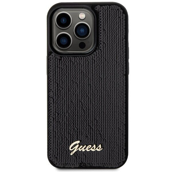 Guess Sequin Script Metal case for iPhone 13 Pro Max - black - imagine 3