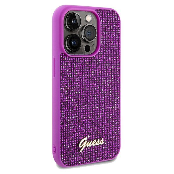 Guess Disco Metal Script case for iPhone 14 Pro - fuchsia - imagine 4